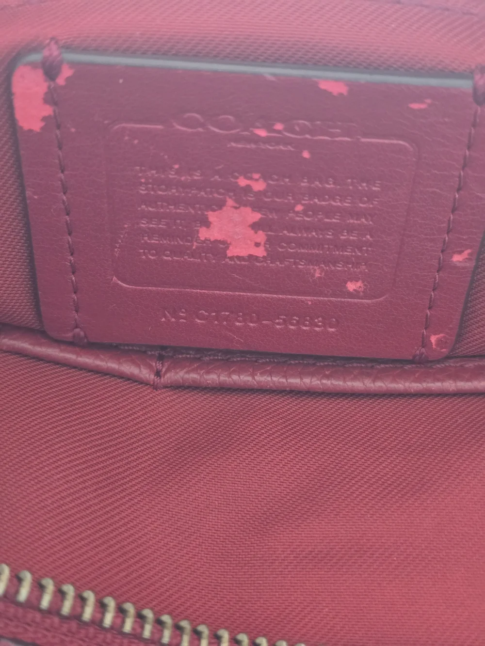 Coach Dark Red Pebbled Turnlock Leather Tote Bag - Signature Chain Strap 56830